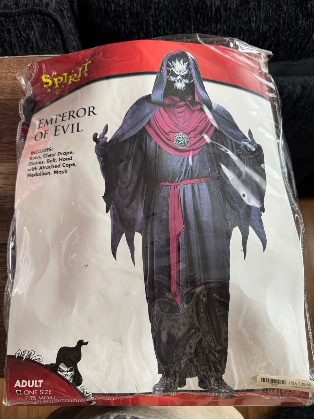 Spirit Emperor of Evil Costume - Black, Purple & Red Accents